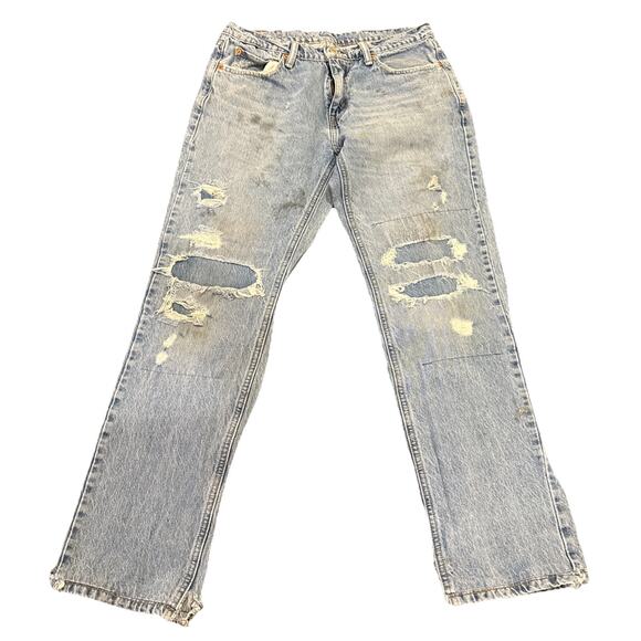 Levis 541 Jeans Mens 30x34 Light Wash Blue Casual Distressed Grunge - Picture 2 of 16